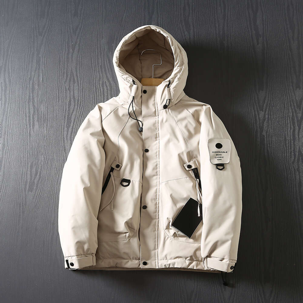 Men's Warm Windproof Hooded Cotton Jacket, Heat Reflection Inside, Outdoor Function Clothes, Thickened, Waterproof, Winter