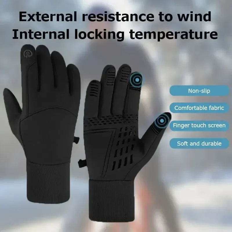 Winter Gloves Touch Screen Water Resistant Windproof Thermal for Running Ski Cycling Driving Hiking Warm Gifts Men Women 241024