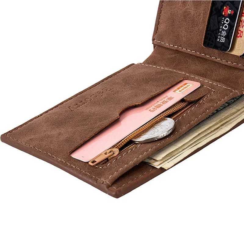 Mens leather wallet with zipper card holder coin pocket mens money bag classic Monederos De Hombre Z250411