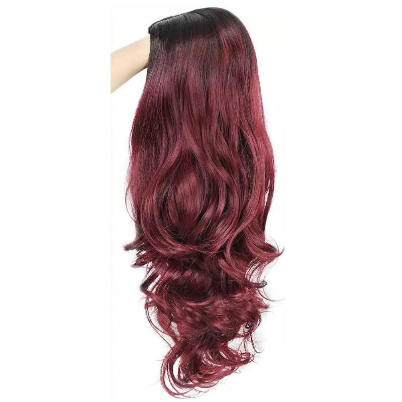 European and American synthetic wigs for women with middle-parted gradient long curly hair and big waves