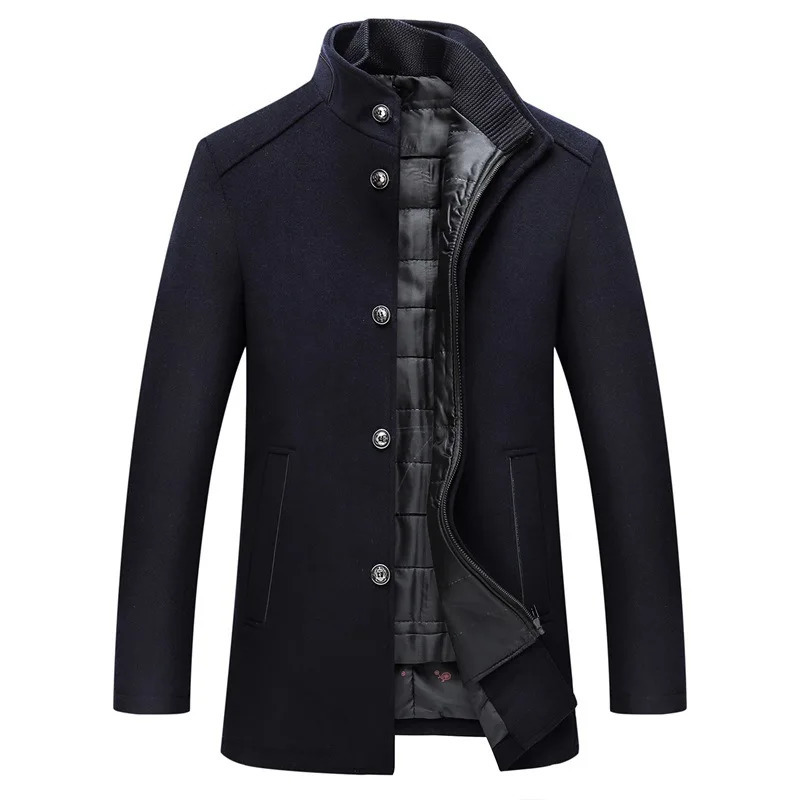 high-quality wool windbreaker for mens winter mens wool jacket mens fashionable warm wool coat plus size M-XXXL 241024