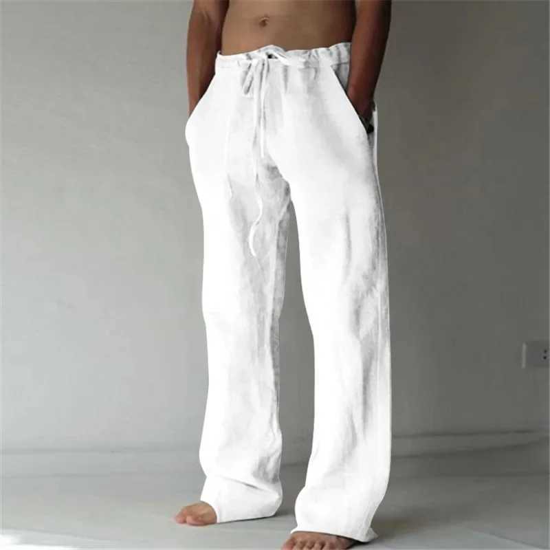 summer spring 2023 New Mens Cotton Linen Pants Autumn New Breathable Solid Color Linen Trousers Fitness Streetwear S-3XLX241023