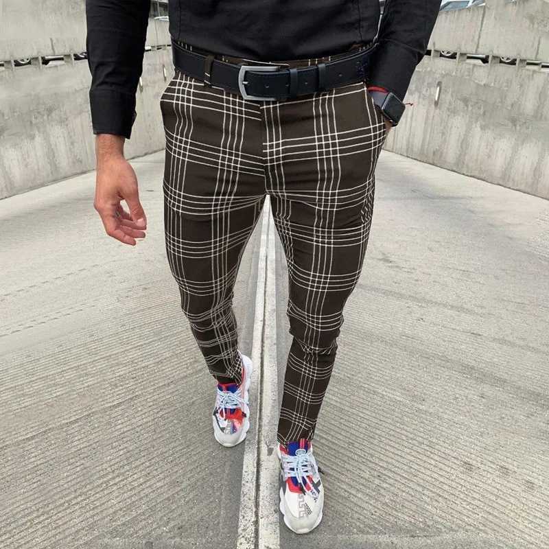 Summer mens casual pants plain weave social stretch Trouser mid waist tight fit business office work party mens suit pants autumnXJ250412