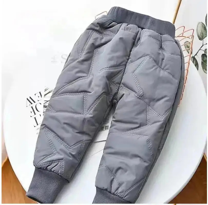 Baby boys and girls thick cotton ski pants winter four layer paddle warm Trouser children waterproof Plus velvet outdoor pants 241024