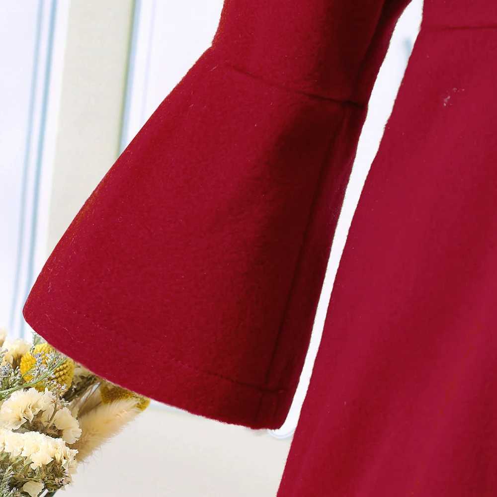 Girls autumn and winter new patch work fur collar solid color fur coat+beret W241023