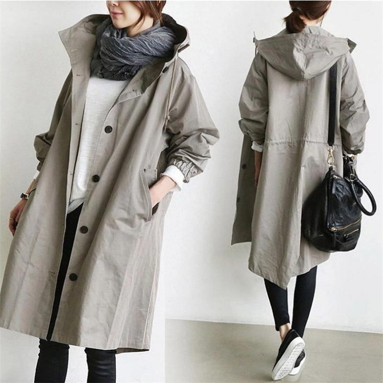 autumn casual style trench coat for women medium to long short 2024 temperament waist cinching 18 color size 8 long sleeved jacket