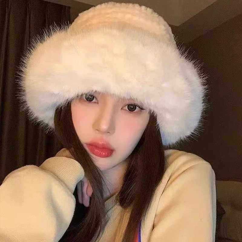 2024 New Autumn Winter Fashion Fur Hat Fur Hat Mongolian Hat Fur Hat Brushless Plush Fluffy Ski Hat X241023