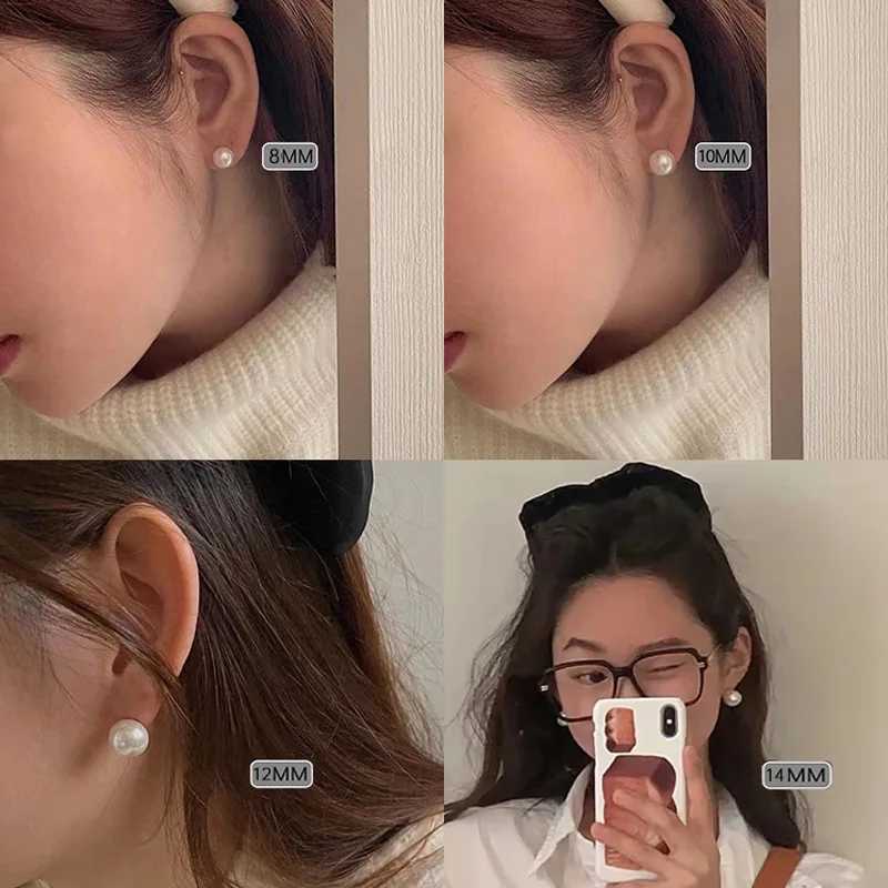 SOMILIA Fashion 925 Sterling Silver Needle Freshwater Pearl Stud Earrings Ball Earrings For Women Silver Jewelry Pierced 4-14MMX241023