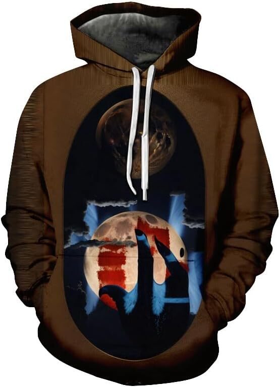 Hoodie for Mens Womens For Men Word Art Hoodie 3D Monster Image Hoodie Oversize Pullover Outdoors Fashion trends cool Graphic Hoodies sweatshirt Pullo