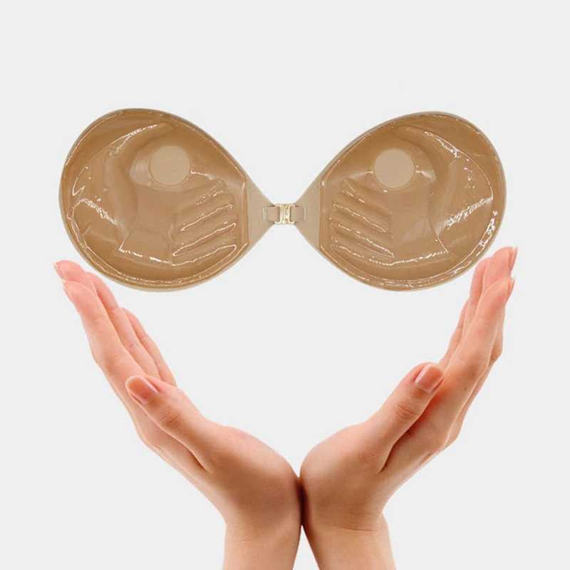 Sexy Self Adhesive Invisible Bra Buckle No Shoulder Strap Silicone Chest Stickers Women Gathering Push Up Bra for Night DressXJ241024