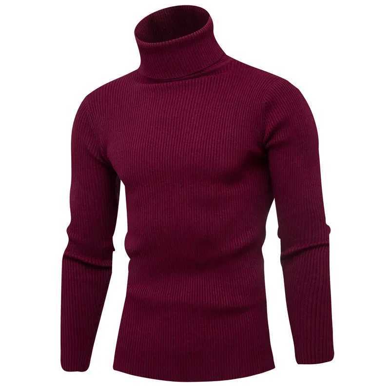 New Autumn Winter Turtleneck Sweater Men Solid Color Casual Wool Knitted Pullovers Sweater Mens Slim Fit Pullover Mens Clothing LX241024