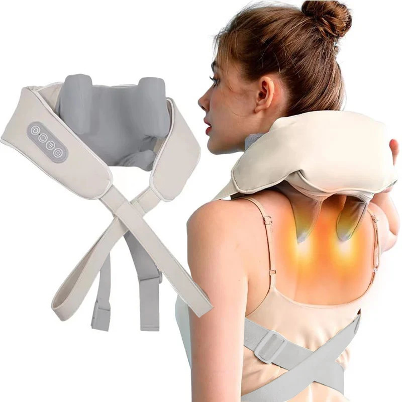 Neck Massager with low Heat Back Shoulder Area Coverage Bionic kneading Wireless Massage 241024