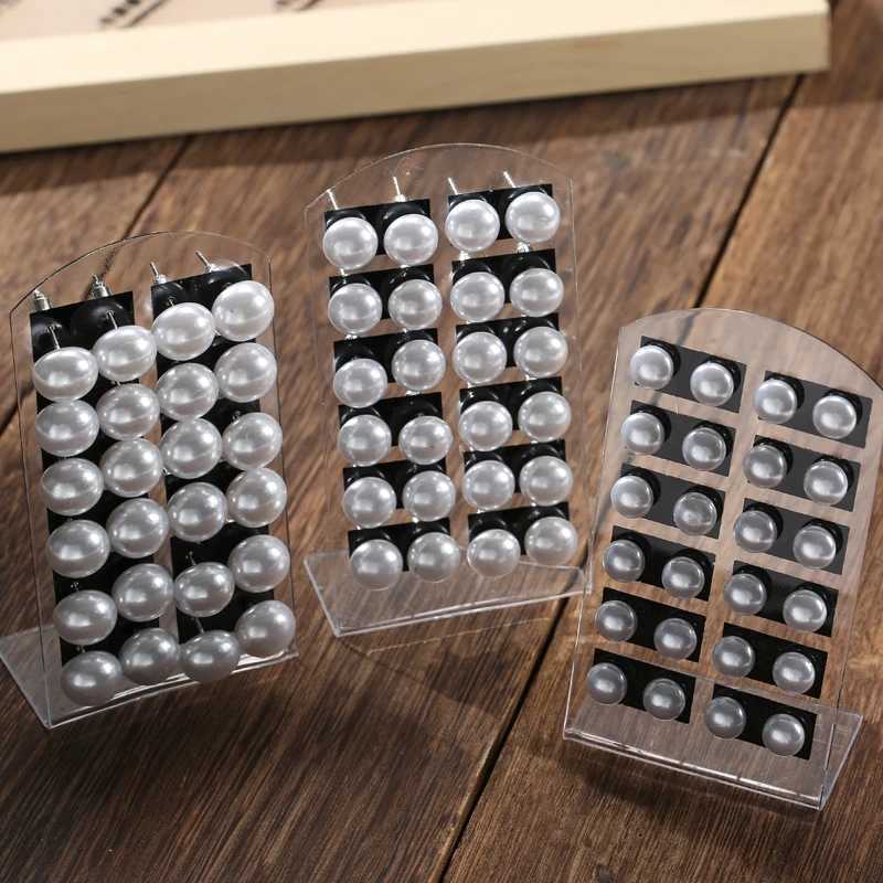 YEYULIN 12 pairs/set of white imitation pearl earrings suitable for female earrings jewelry balls 8mm 10mm 12mm W241023