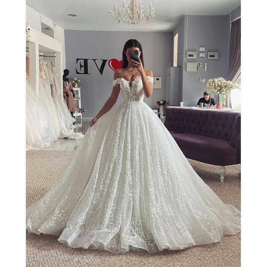 Princess Vintage A E Dress Off Shoulder Country Fulllace Wedding Dresses Sweep Train Vestidos De Novia Lacefull Bridal Gowns Mariage