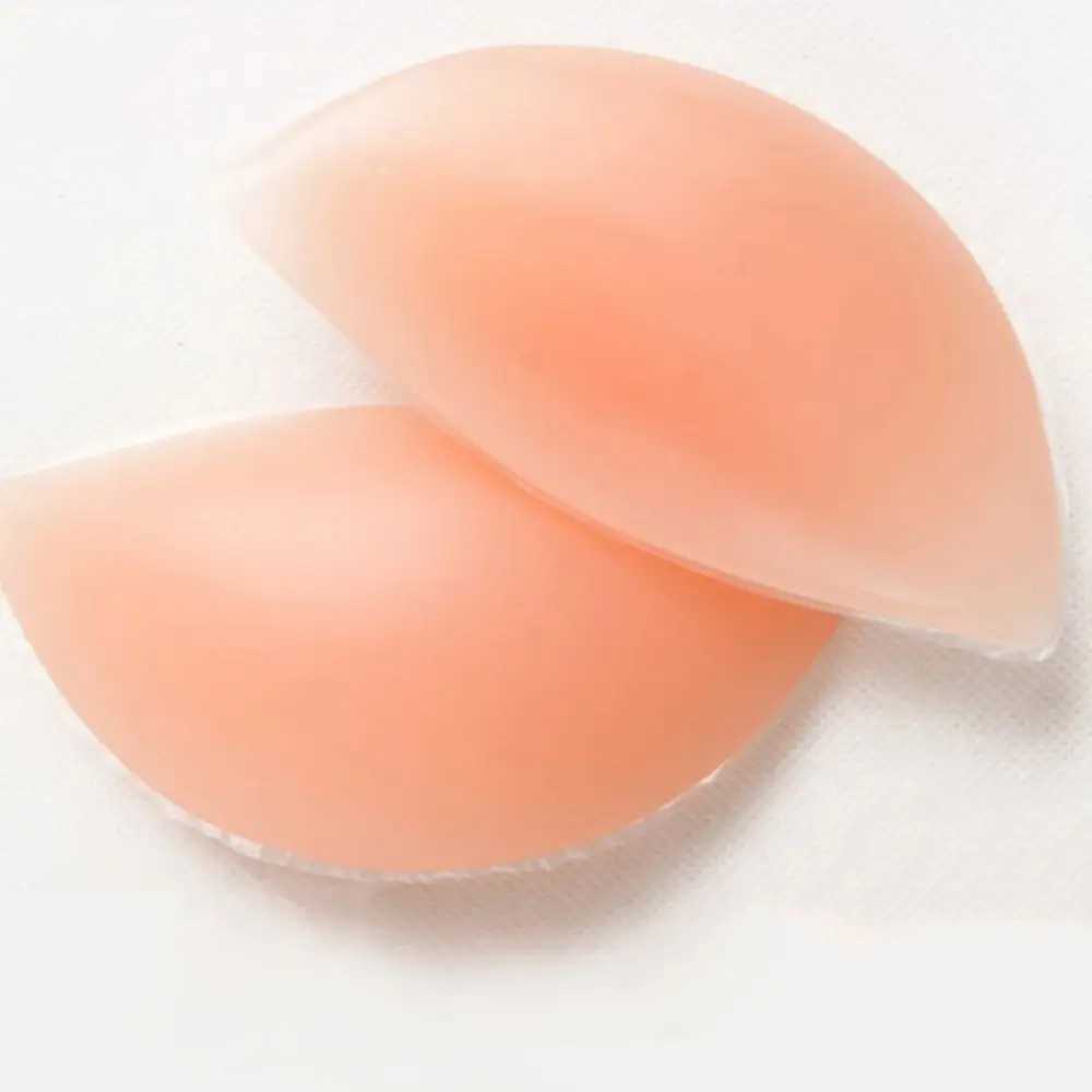 Dropship 1 Pair Push Up Silicone Triangle Bikini Swimsuit Bra Insert Pads Bra Pads Pasties Invisable Breast Enhancer LingerieXJ241024