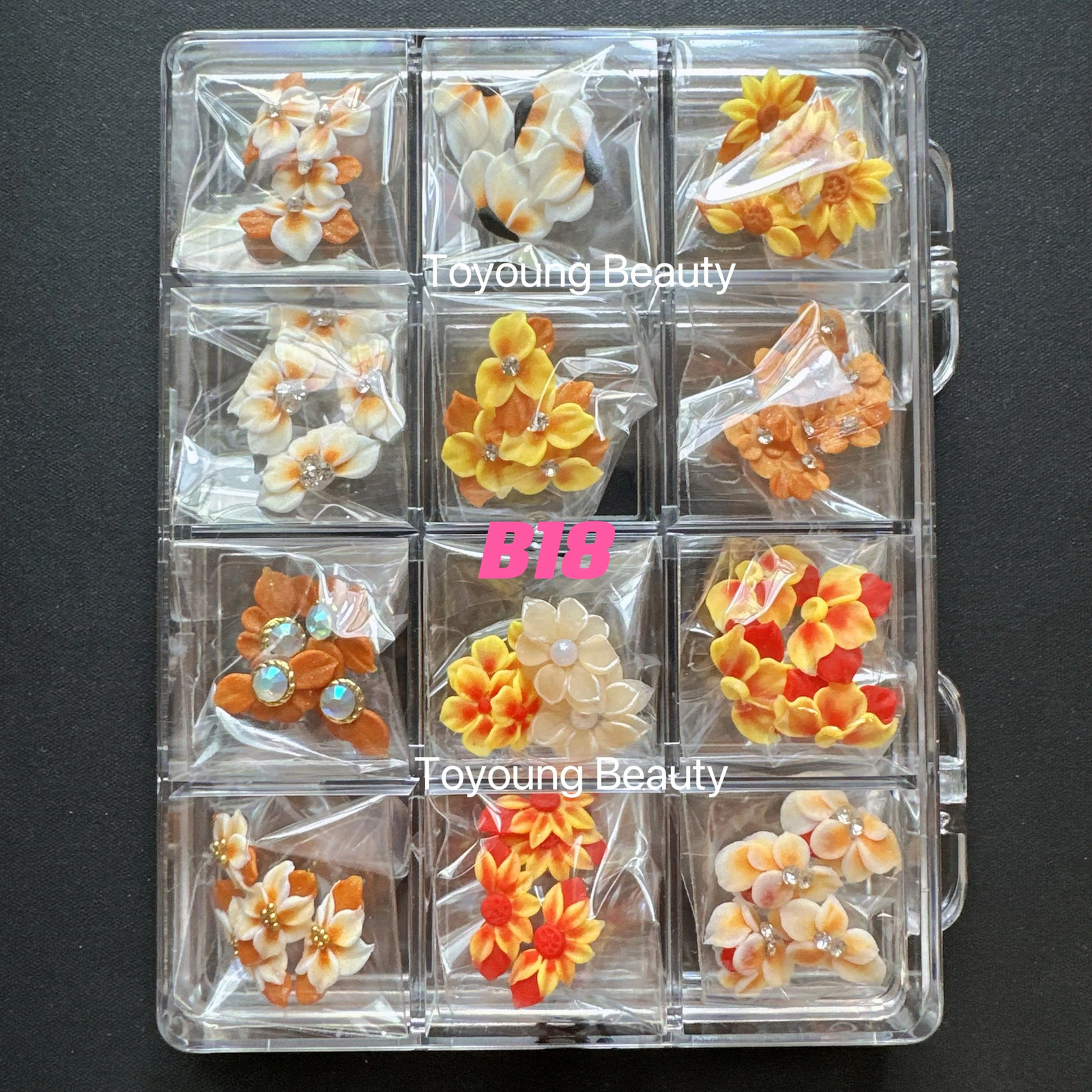 50 pieces per box of 3D acrylic nail art jewelry Christmas painting handmade Kavay nail art charm stickers Christmas stickers 241024