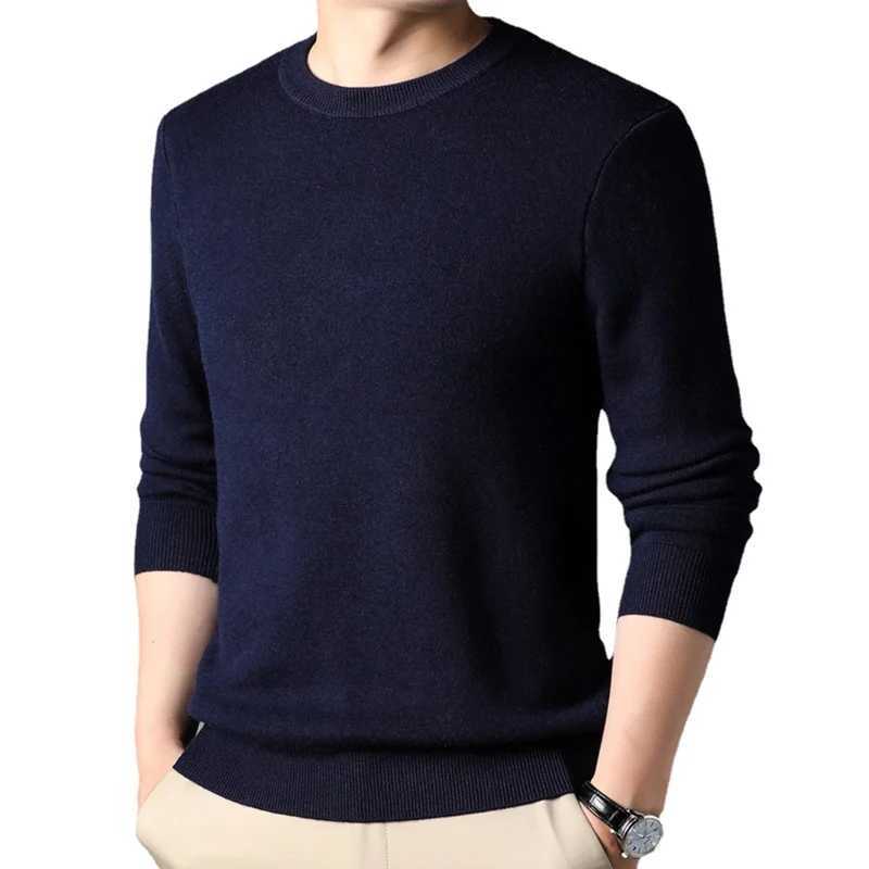 Mens Winter Solid Color Knitted Sweater Casual Comfortable Tops Vintage Sweatshirts Loose Basic Round Neck Autum Sweatwear LX241024