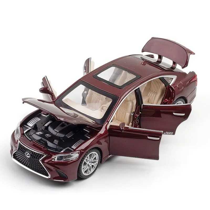 1/32 Lexus LS500H Childrens Toy Car Diecast Mini Model Pull Back Door Open Sound and Light Series Gift X241024