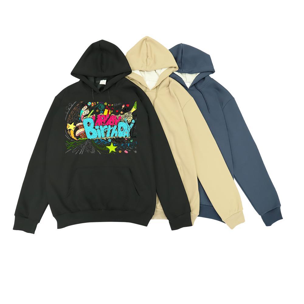 DIY Customized Mens Hoodie Sweatshirt Long Sleeve Drawstring High Quality Hoodie Pullover DIY Printed Hoody Spring Autumn 350g Cotton