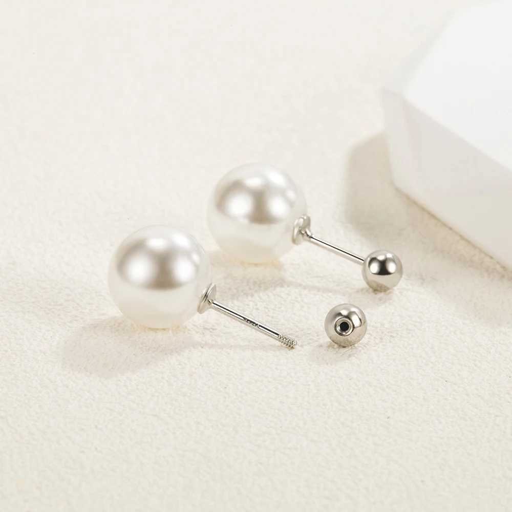 Real 925 Sterling Silver Womens High Quality Fashion Jewelry Pearl Stud Earrings New XY0294X241023