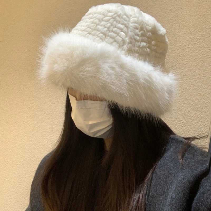 2024 New Autumn Winter Fashion Fur Hat Fur Hat Mongolian Hat Fur Hat Brushless Plush Fluffy Ski Hat X241023