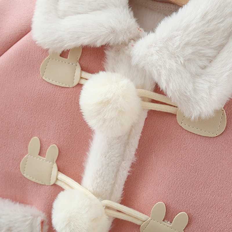 New winter Christmas Par baby womens coat thick fur and warm childrens long sleeved clothes (9 months -3 years old) W241023