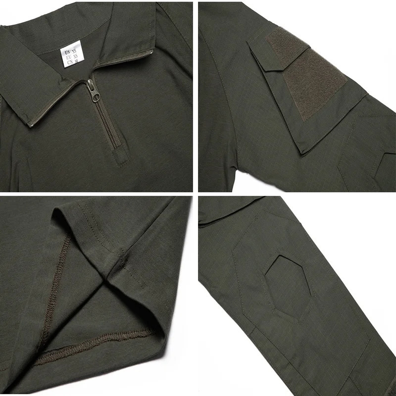 Mens tactical T-shirt soldier military combat T-shirt long sleeved CP camouflage shirt color bullet T-shirt 3XL 241024