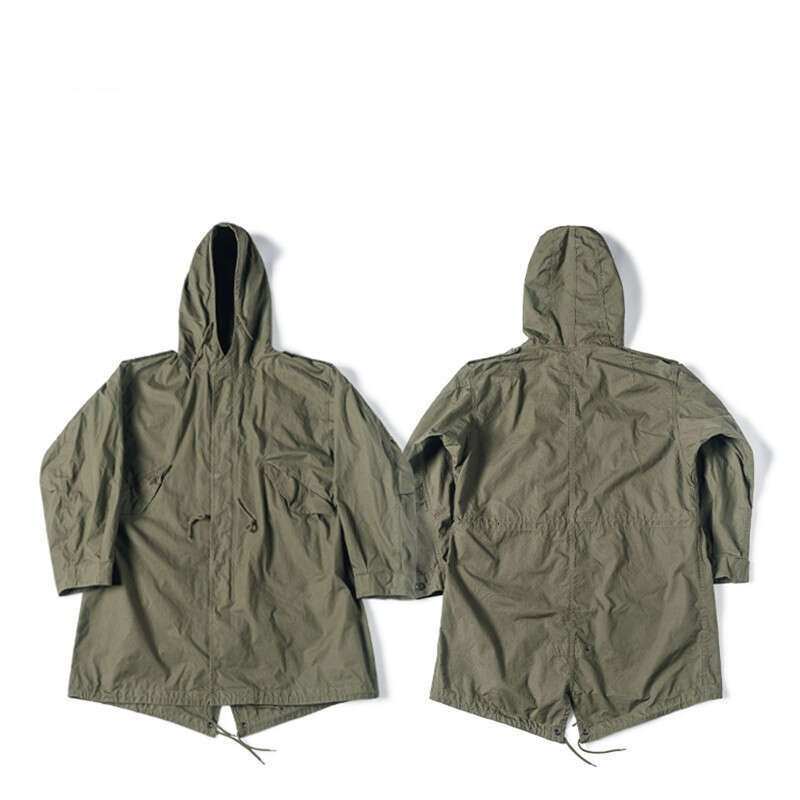 Workwear M1951 Fish Tail Pie Overcomes Men's Hooded Long M51 Large Windbreaker Parka Outdoor Trekking Travel Camping Coat