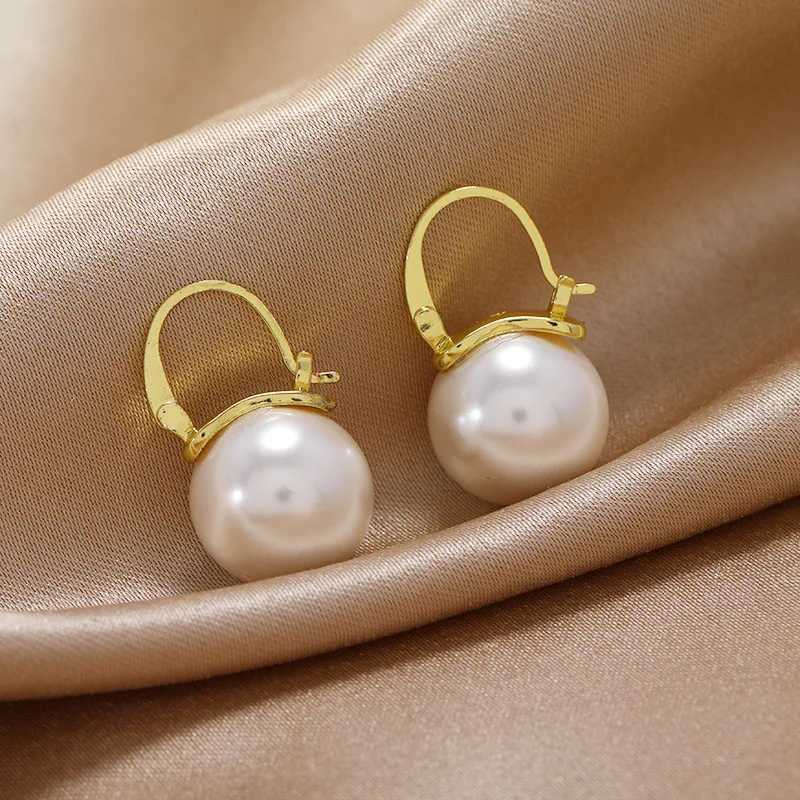 Korean Cute Pearl Ring Earrings Womens Luxury Gold U-shaped Design Wedding Earrings Declaration Fashion Jewelry W241023