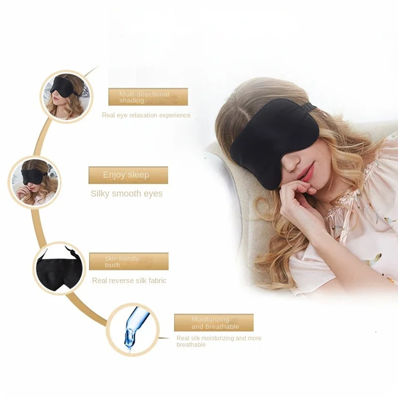 Silk eye mask blackout eye mask soft and breathable portable sleep aid fatigue relief and comfortable family travel 1 piece 241024