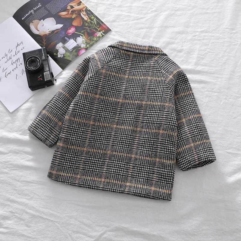 Childrens plain weave wool jacket Korean version fashionable warm clothing boys and girls autumn and winter cotton jacket outdoor clothing W241023