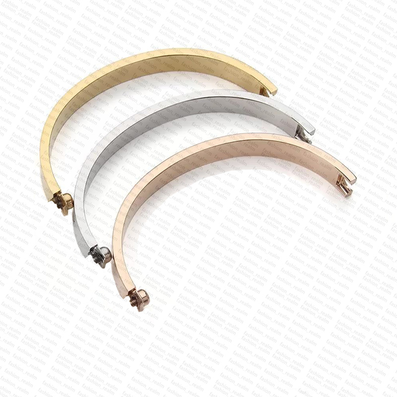 Bracelet designer jewelry 18k gold bracelet bangle fashion stainless steel silver rise cuff lock 4 diamond braceletes armband jewlery for woman w