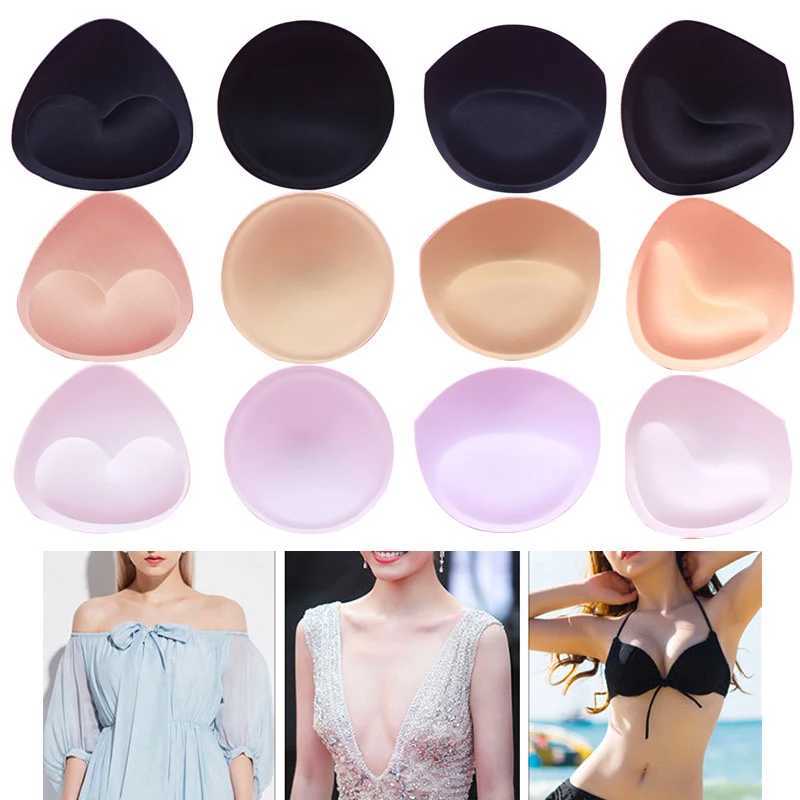 1pair Bra Accessories Triangle Cup Sponge Bra Pads Push Up Enhancer Removable Bra Padding Inserts Cups Swimsuit Bikini PaddingXJ241024