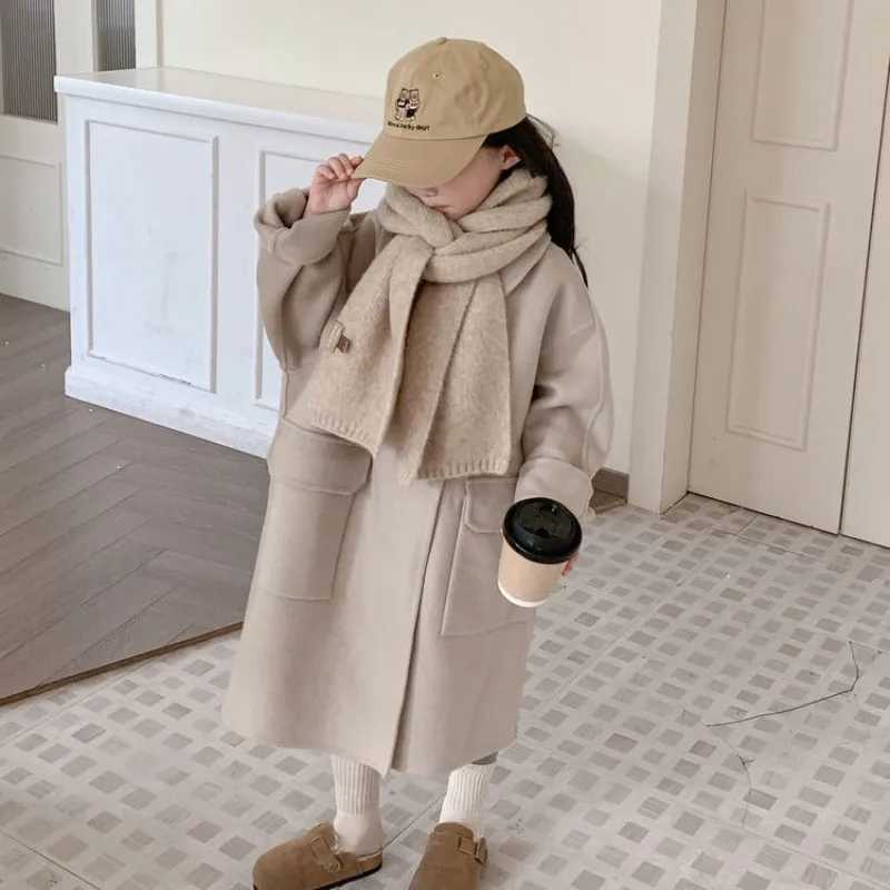 Womens wool coat cotton coat 2023 khaki warm thick velvet winter and autumn youth clothing W241023