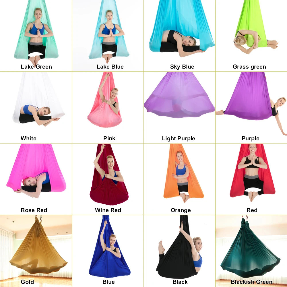 20 Color Aerial Yoga Hammock 456728M Flying Swing for Antigravity Inversions Sling 241024