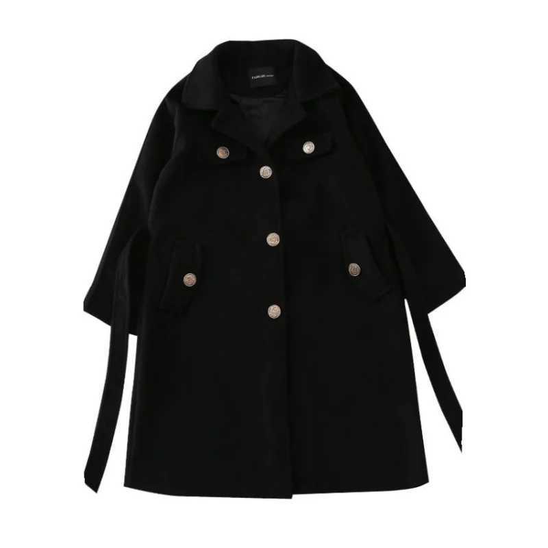 Womens wool coat jacket windproof jacket 2023 simple warm thick winter cotton Par Plus size childrens clothing W241023