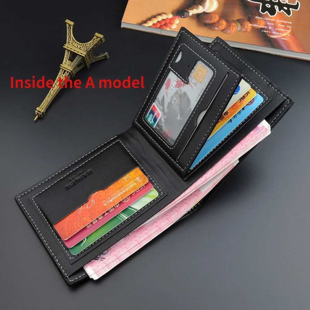 New mens wallet PU leather business short wallet soft wallet multi card holder Portefeiille Homme Billetera Z250411