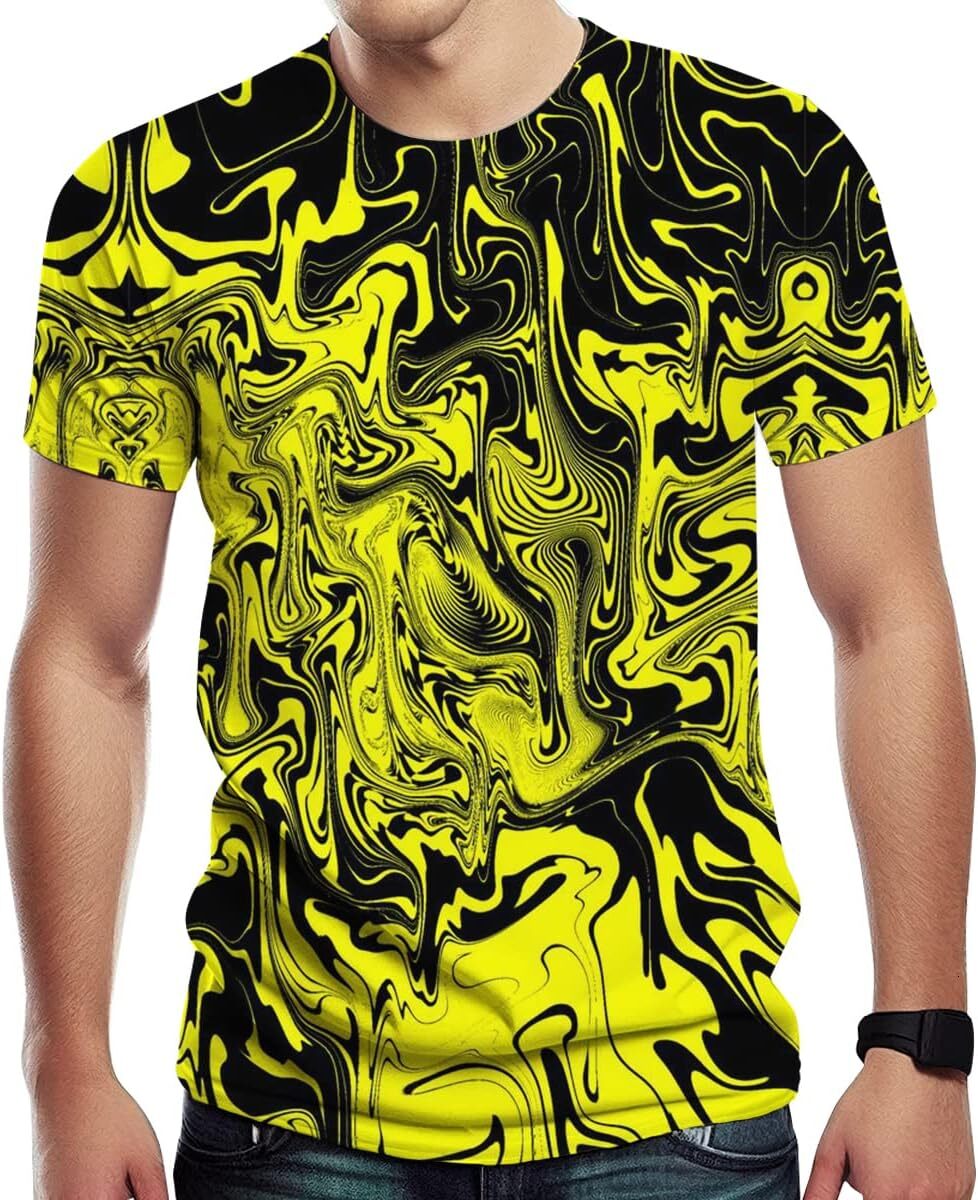Mens T shirt Fashion Novelty Graffiti Graphic Print Men's Cool Casual tops summer clothes Fashionable and cool