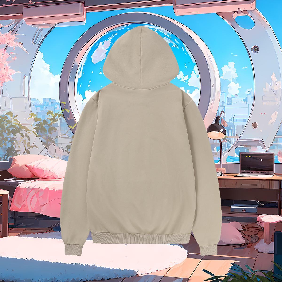 Brand Men Sweatshirt hoodie DIY Anime Loose Fit Men Hoodie Tops Sports Casual Velvet Thick Drawstring Long Sleeve
