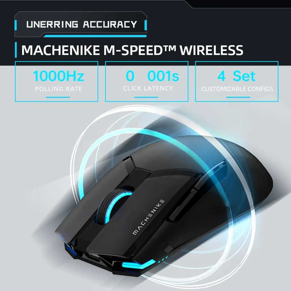 Wireless Gaming Mouse Machenike M7 Pro PAW3395 26000DPI 74g RGB For Laptop PC Mouse Gamer Kailh Switch Programmable RechargeableLX241024