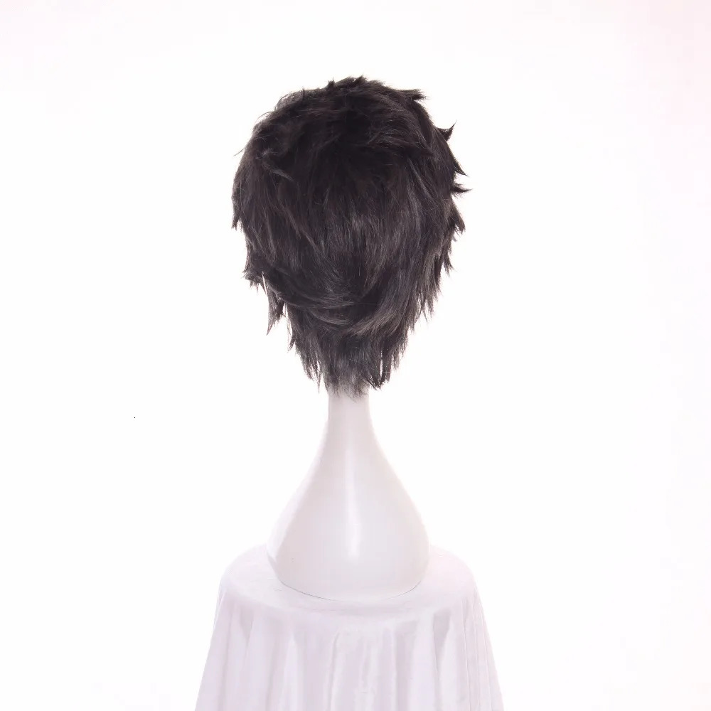 ccutoo 12inch Mens Black Grey Mix Hair Re Zero kara Hajimeru Isekai Seikatsu Subaru Natsuki Short Synthetic Cosplay Wig 241024