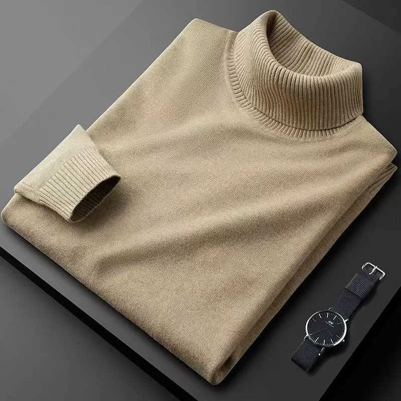 Mens Vintage Long Sleeves Sweater Casual Solid Color Turtleneck Pullover Knit Design Streetwear Winter Warm Breathable Tops LX241024