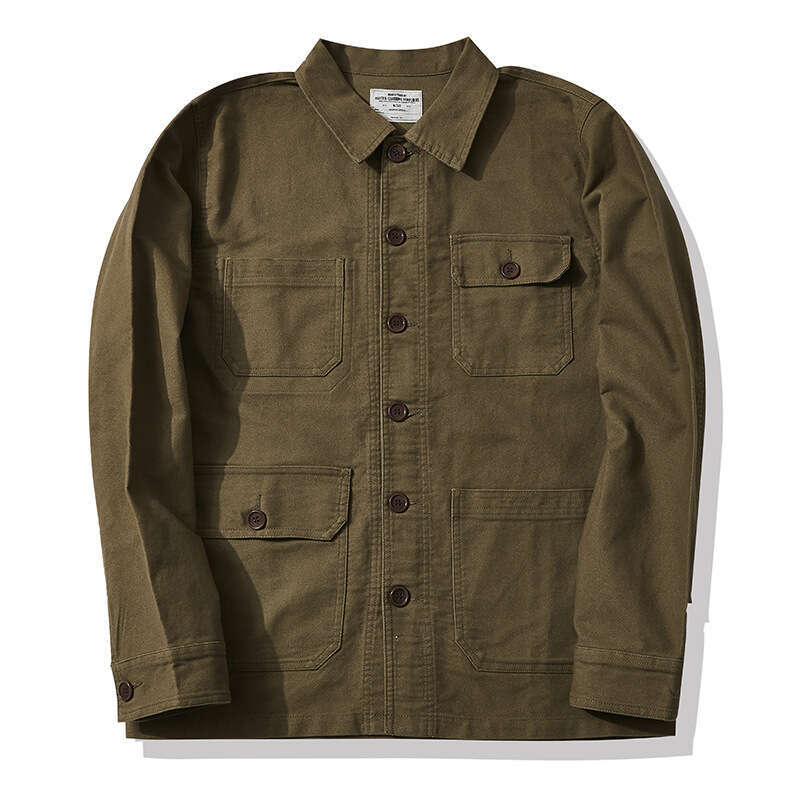 Okonkwo Moleskin-French Work Jacket For Men Outdoor Climbing Trekking Hiking Tactical Military Training Cycg Multi Bag New