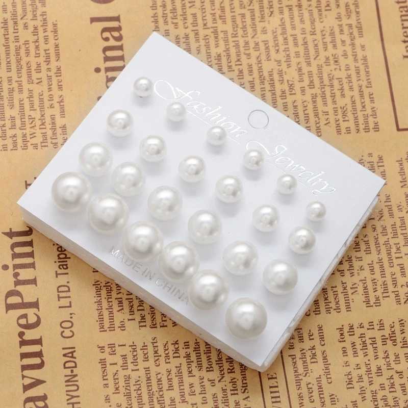12 pairs of white simulated pearl earrings set suitable for women jewelry on earrings earring set Bijouteria Brincos Bijoux W241023