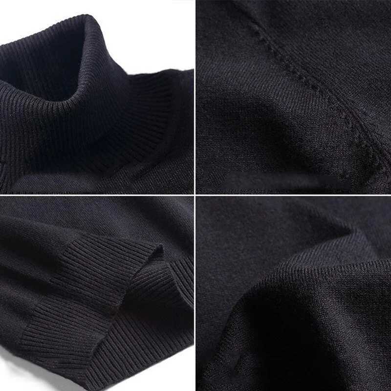 Winter Turtleneck Sweater New Mens Casual Rollneck Knitted Swatshirts Warm Men Jumper Wool Autum Sweaters LX241024