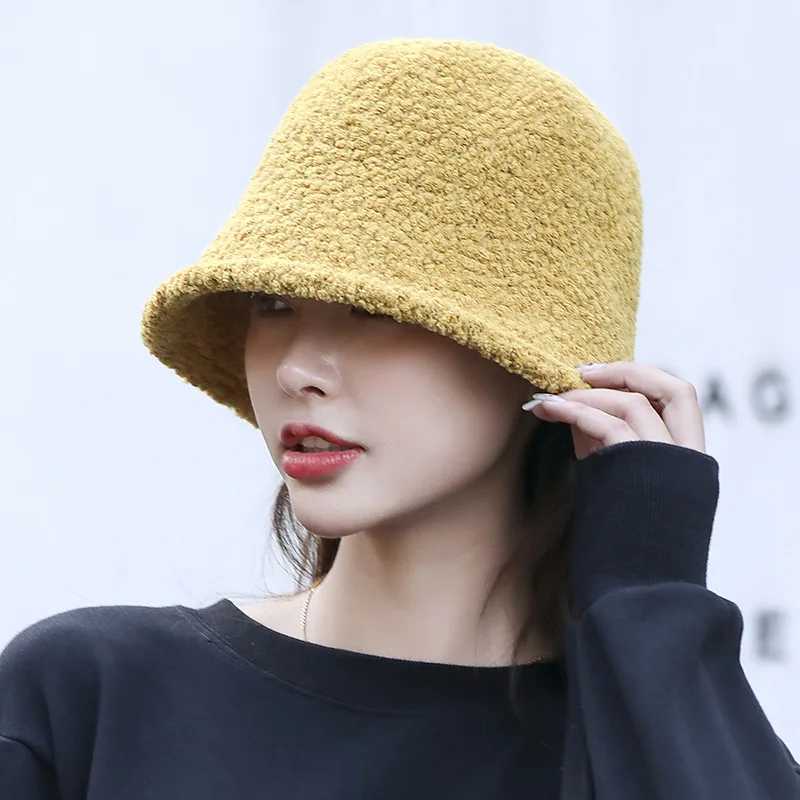 Winter bucket hat Wans thick warm ear protective hat French wool fishermans knitted hiking trip Panama women ro X241023