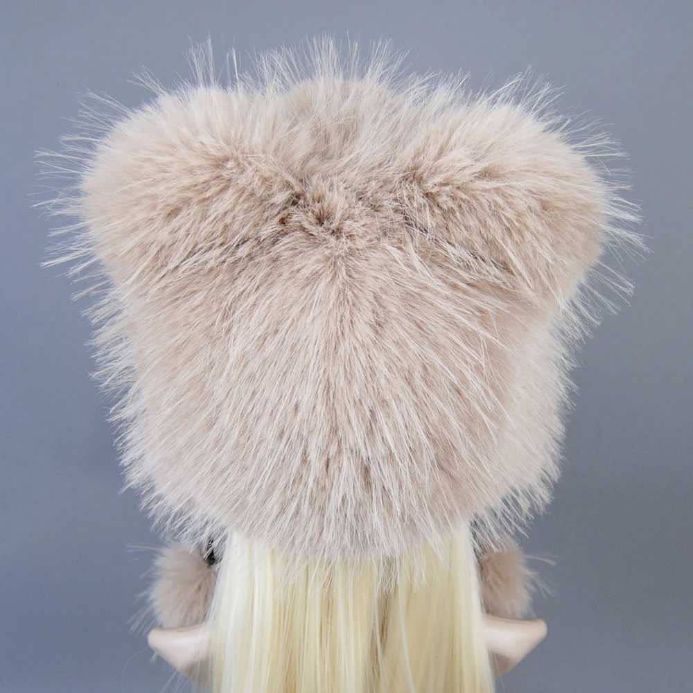 Winter accessory with ear piece suitable for Winot hat Korean rabbit skin Bber catcher thick puffy warm earmuff X241023
