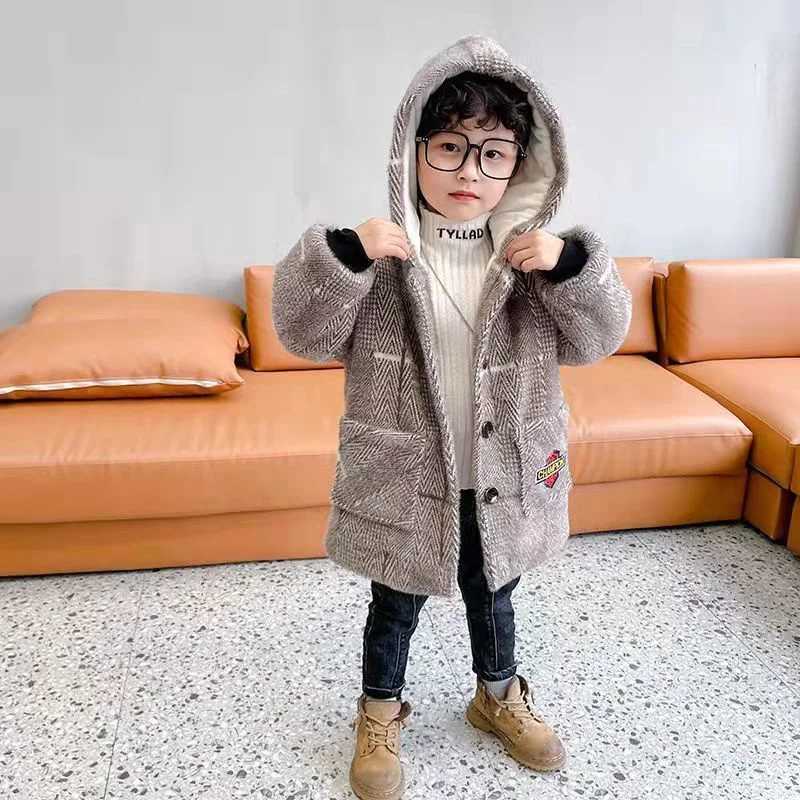 Mens wool coat jacket windproof jacket 2024 retro warm thick autumn winter cotton Christmas gift childrens clothing W241023