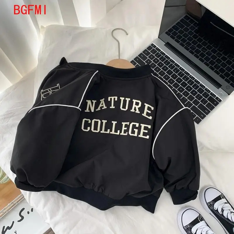 Boys Double sided Baseball Jacket for Spring and Autumn Wear Childrens Casual Handsome Double sided Jacket 241024