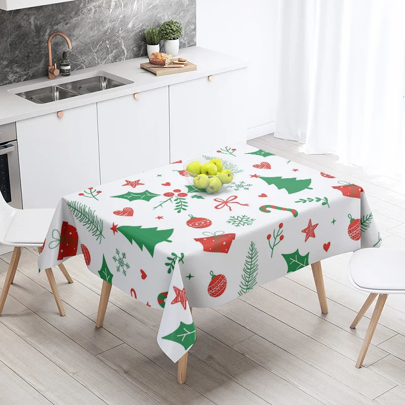 Home dining table decoration and rectangular dining table accessories waterproof cloth anti dyeing restaurant Merry Christmas 241024
